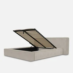 Łóżko welurowe, z tapicerowanym wezgłowiem, 140x200 cm