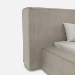 Łóżko welurowe, z tapicerowanym wezgłowiem, 140x200 cm