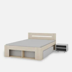 Łóżko z 2 szafkami nocnymi RYGA 140x200 cm