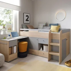 Łóżko z biurkiem i komodą ORO 90x200