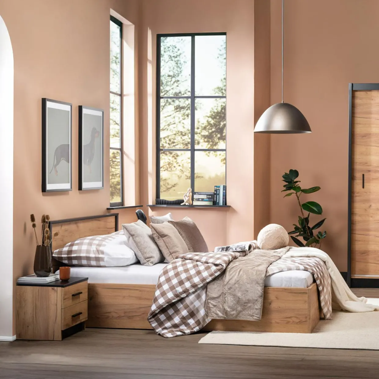 Łóżko z pojemnikiem i oświetleniem LED MALI 140x200 cm