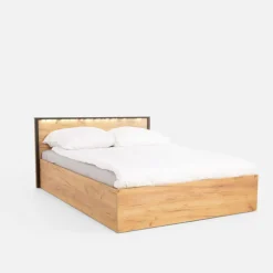 Łóżko z pojemnikiem i oświetleniem LED MALI 140x200 cm