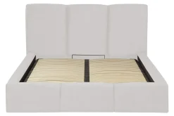 Łóżko z pojemnikiem jasnoszare CHIARA 180x200 cm