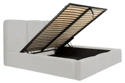 Łóżko z pojemnikiem jasnoszare CHIARA 180x200 cm