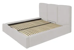 Łóżko z pojemnikiem jasnoszare CHIARA 160x200 cm