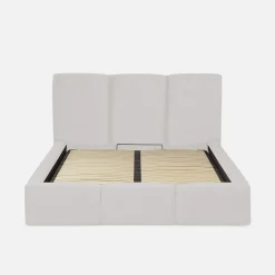 Łóżko z pojemnikiem kremowe CHIARA 140x200 cm