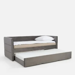 Łóżko z szufladą do spania ciemnoszare FORTINE 90x200