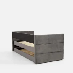 Łóżko z szufladą do spania ciemnoszare FORTINE 90x200