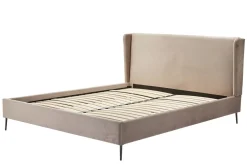 Łóżko ze stelażem beżowe KEQUN 160x200 cm