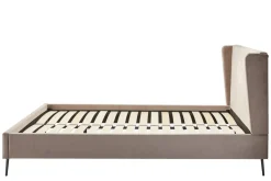 Łóżko ze stelażem beżowe KEQUN 160x200 cm