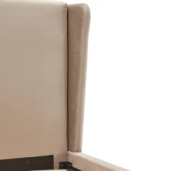 Łóżko ze stelażem beżowe KEQUN 160x200 cm