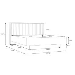 Łóżko ze stelażem i oświetleniem RANKIN 160x200