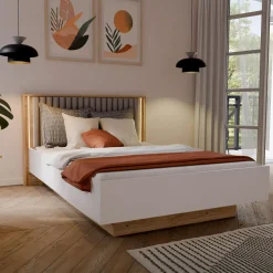 Łóżko ze stelażem i oświetleniem RANKIN 140x200