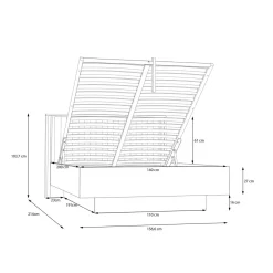 Łóżko ze stelażem i oświetleniem RANKIN 140x200
