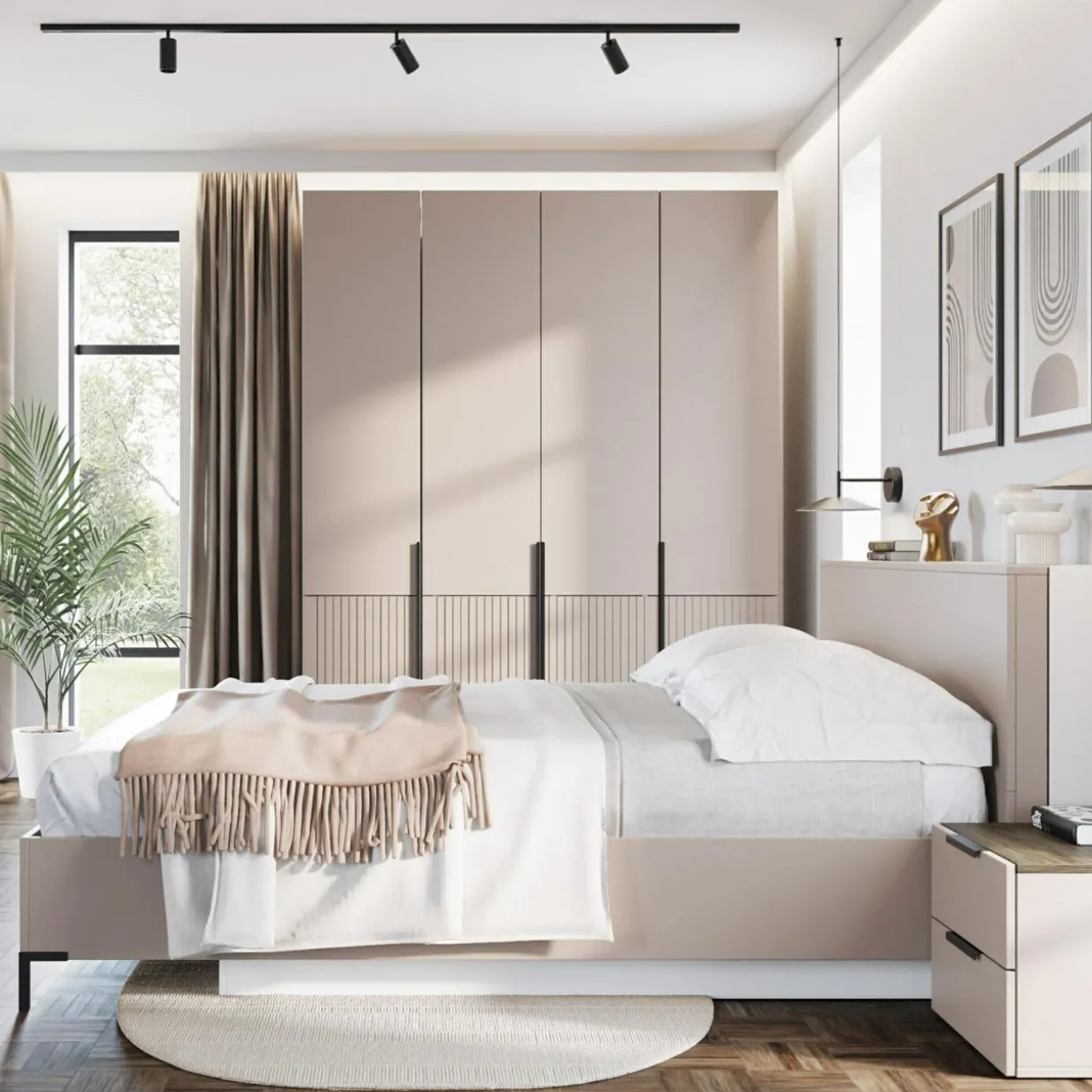 Łóżko ze stelażem i pojemnikiem CREMONA 160x200 cm