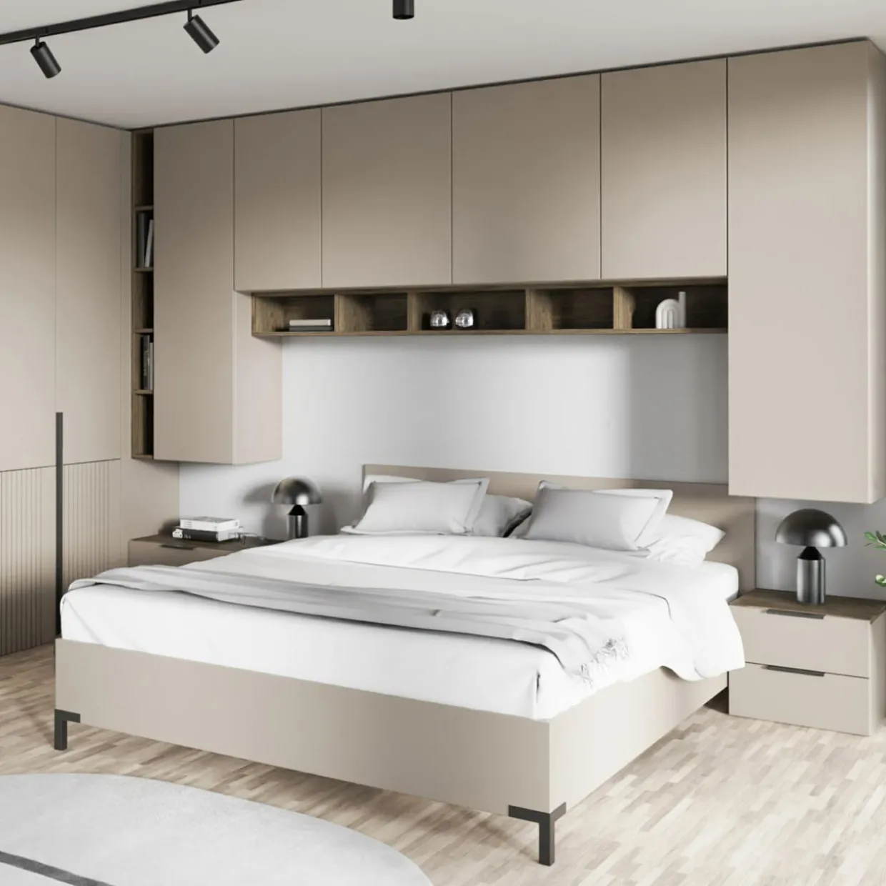 Łóżko ze stelażem i pojemnikiem CREMONA 160x200 cm