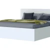 Łóżko ze stelażem i pojemnikiem LAMELLO białe 160x200 cm
