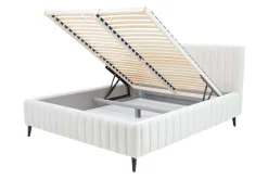 Łóżko ze stelażem krem MAGGIE FULL 140x200 cm