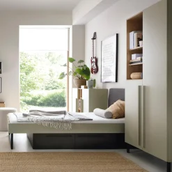 Łóżko ze stelażem zielone SERGIO 90x200 cm