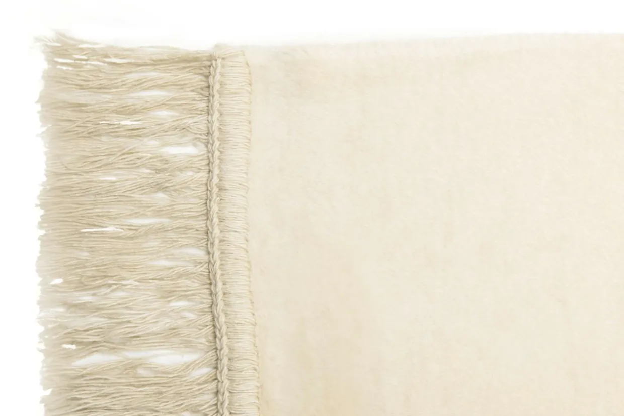 Koc bawełniano-akrylowy ECRU 150x200 cm