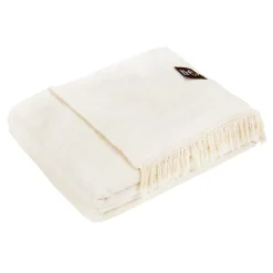 Koc bawełniano-akrylowy ECRU 150x200 cm