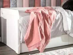 Koc bawełniano-akrylowy RÓŻOWY 150x200 cm