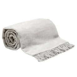 Koc bawełniano-akrylowy SZARY 150x200 cm