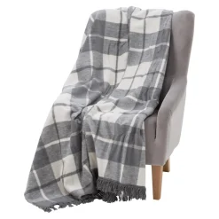 Koc bawełniano-akrylowy w kratę 150x200 cm