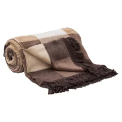 Koc bawełniano-akrylowy w kratę 150x200 cm