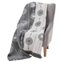 Koc bawełniano-akrylowy w serca 150x200 cm