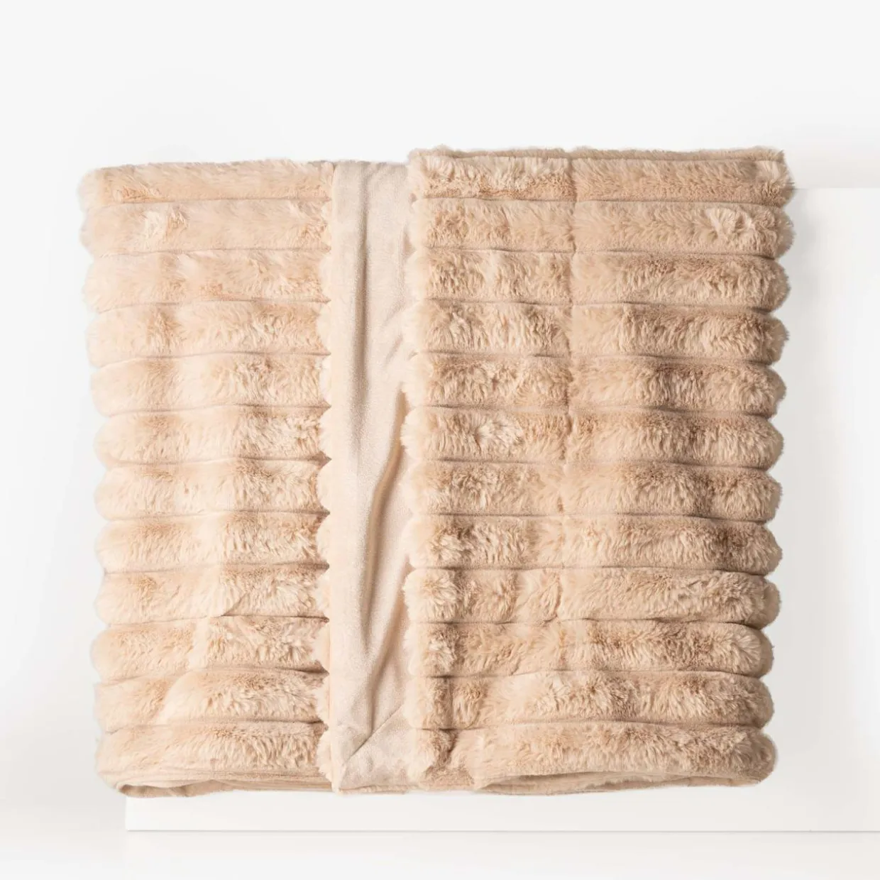 Koc beżowy CORDOVA 180x200 cm