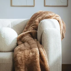 Koc do salonu jasnobrązowy ORSO 150x200 cm