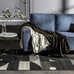 Koc do salonu MARMO czarny 150x200 cm