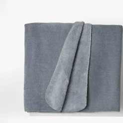 Koc dwustronny szaroniebieski ELLEN 150x200 cm