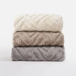 Koc geometryczny szary DREAMY 150x200 cm