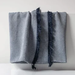 Koc granatowy DELHI 180x200 cm