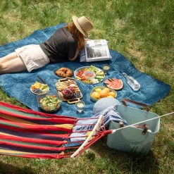 Koc piknikowy niebieski 150x200 cm
