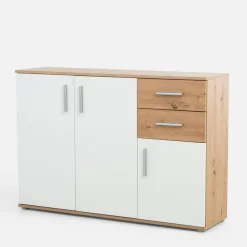 Komoda 3 - drzwiowa z szufladami IKOLI biała