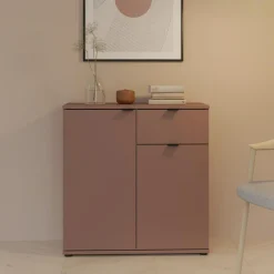 Komoda 2- drzwiowa z szufladą GANYMEDE ceglasty