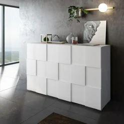 Komoda biała nowoczesna trzydrzwiowa PATRIK