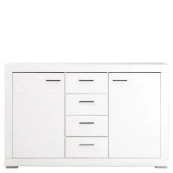 Komoda biała z szufladami i półkami SNOW