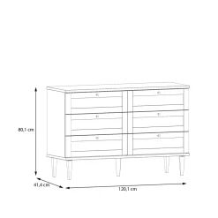 Komoda boho z 6 szufladami CALASETTA
