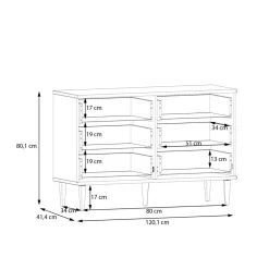 Komoda boho z 6 szufladami CALASETTA