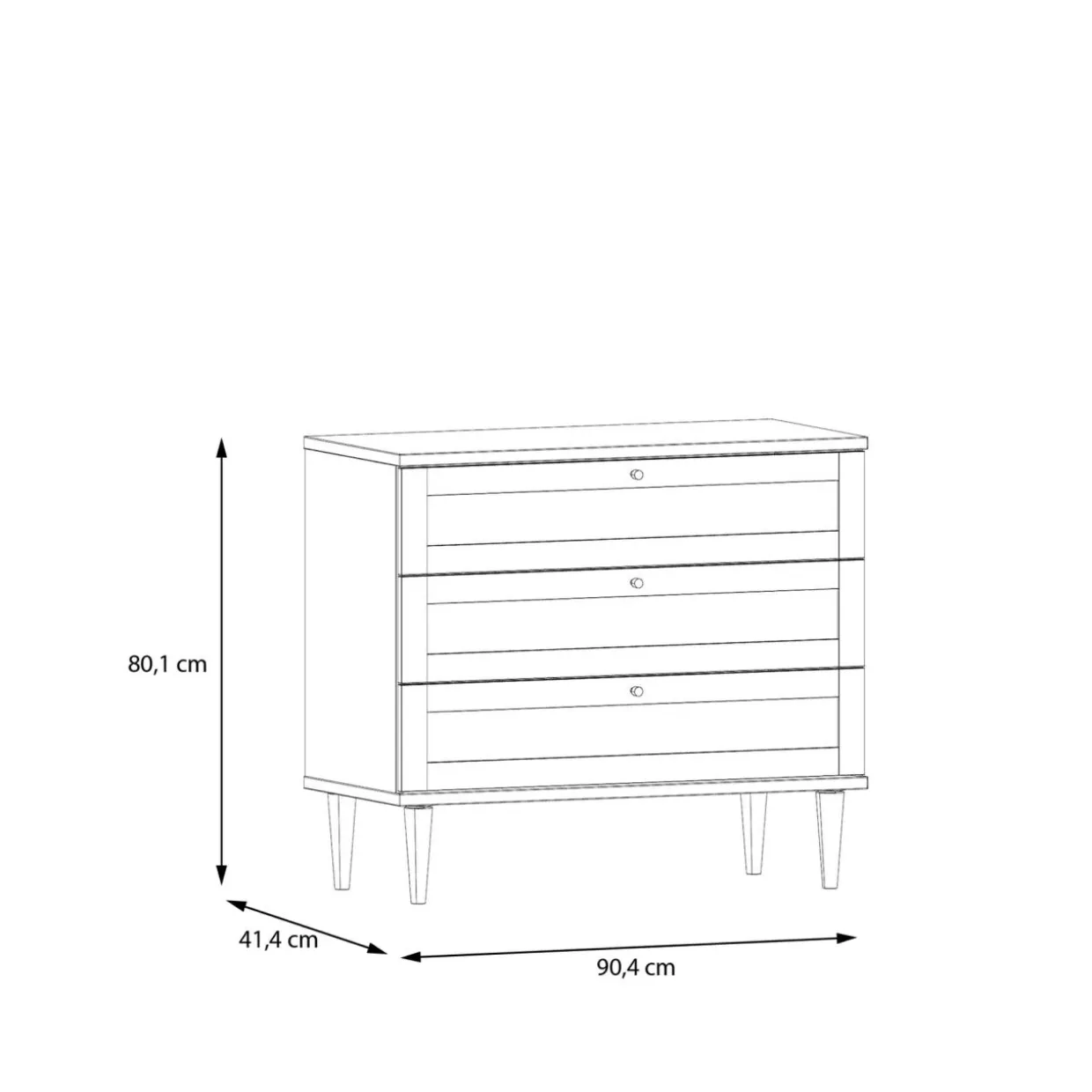 Komoda boho z 3 szufladami CALASETTA