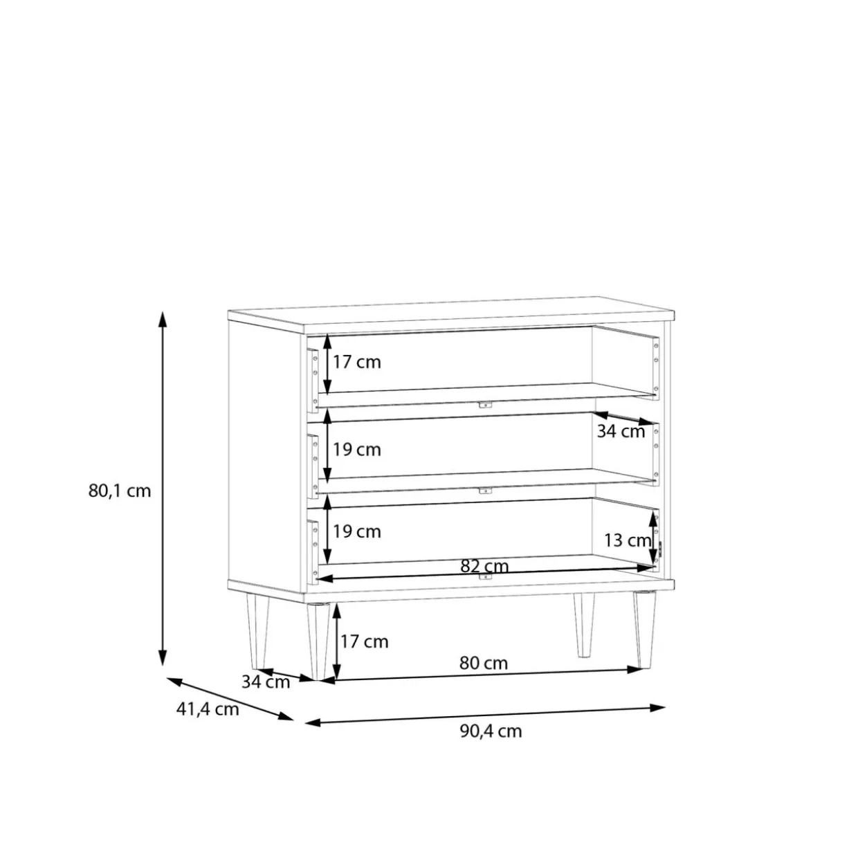 Komoda boho z 3 szufladami CALASETTA