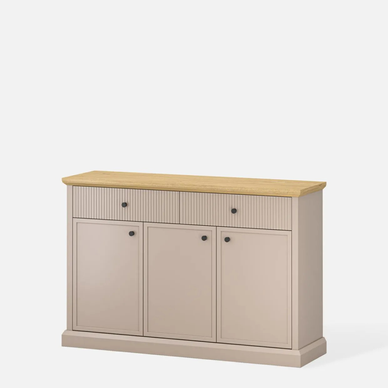 Komoda do salonu IDELLO taupe dąb kamienny