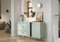 Komoda do salonu szałwiowa LIV