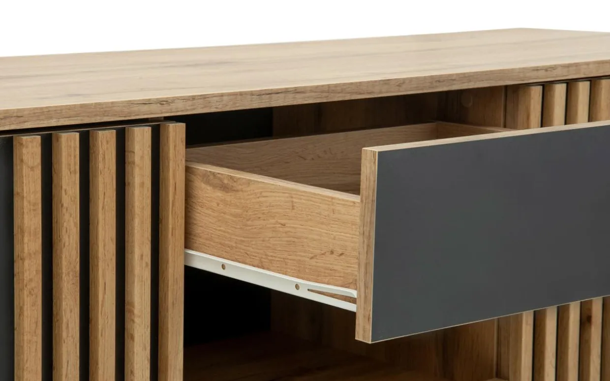 Komoda do salonu z lamelami MALAGA