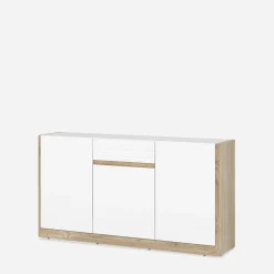 Komoda 3-drzwiowa CALIMA dąb cremona biała