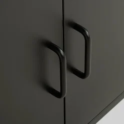 Komoda 2-drzwiowa grafitowo-czarna SOLANS